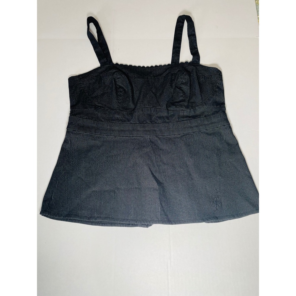 Torrid Black Camisole Top 1 X Sweetheart Neck Lace Trim Zip Back